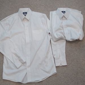 2 Stafford White Formal Button-Down Shirts